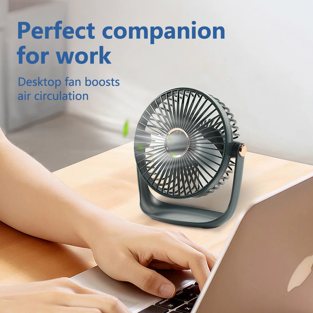 Portable Mini Desktop Clip Fan with LED Night Light and 360°Rotation USB Rechargeable Quite Home Table Fan for Office Bedroom view 6