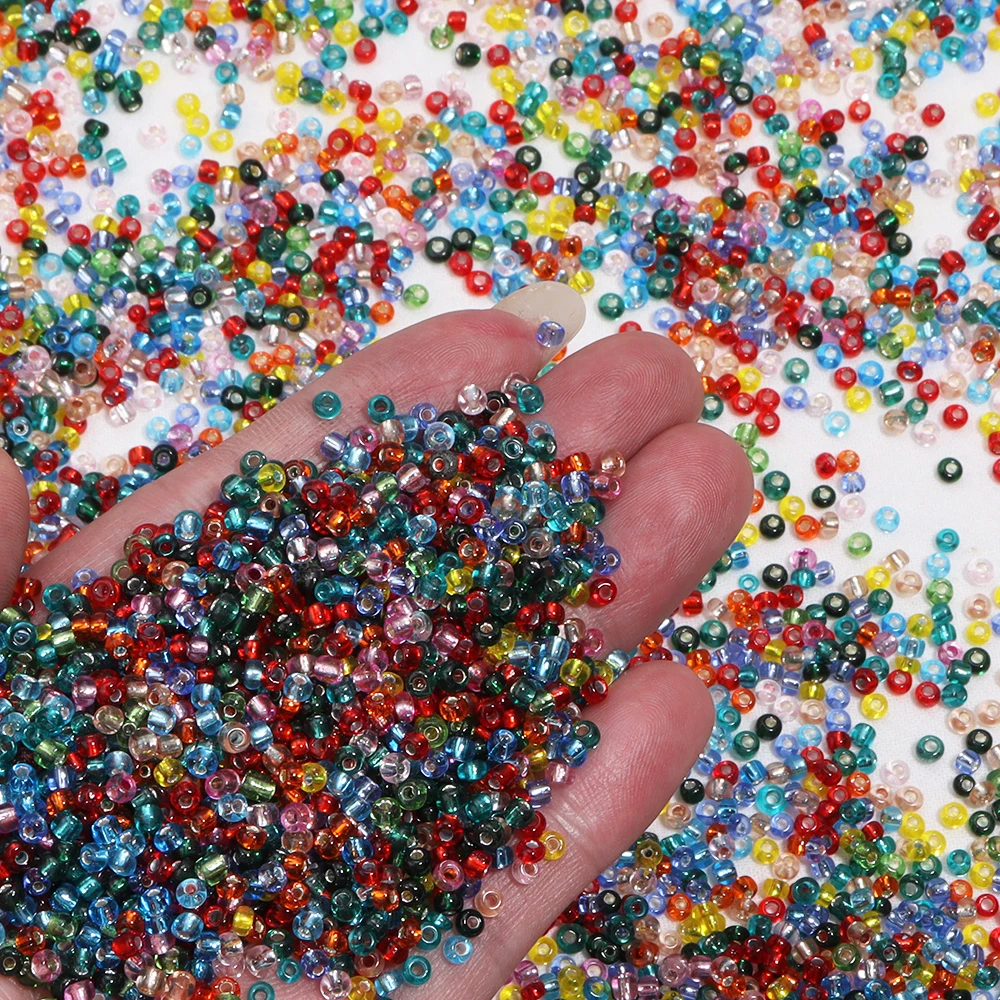 3mm Glass Beads Tubular Loose Spacer Glass Rice Beads Suitable for DIY Jewelry Making Bracelet Necklace Accessories