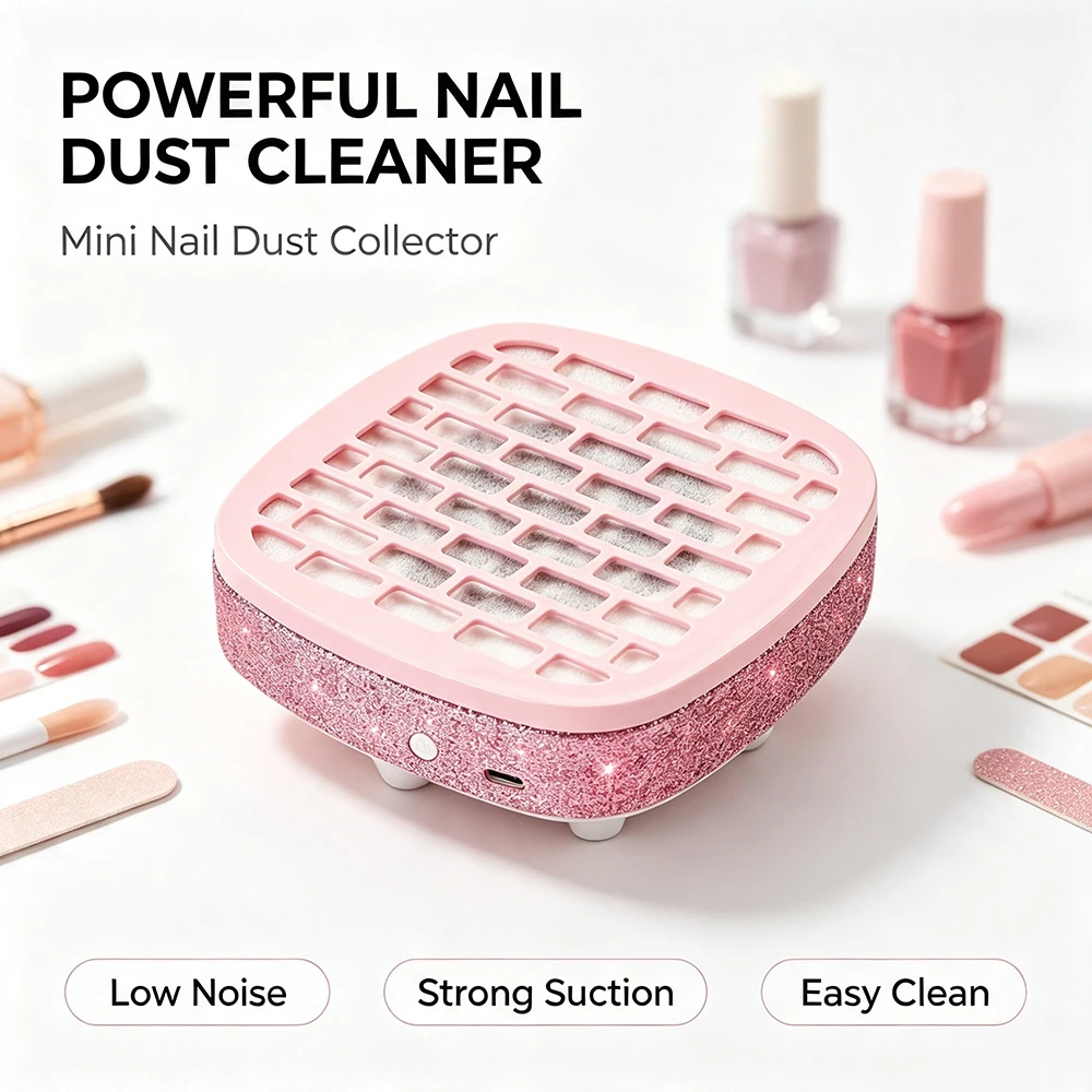 Portable Nail Dust Collector with Reusable Filter Paper, One-Button Control,Vacuum Cleaner Ideal for Beginners