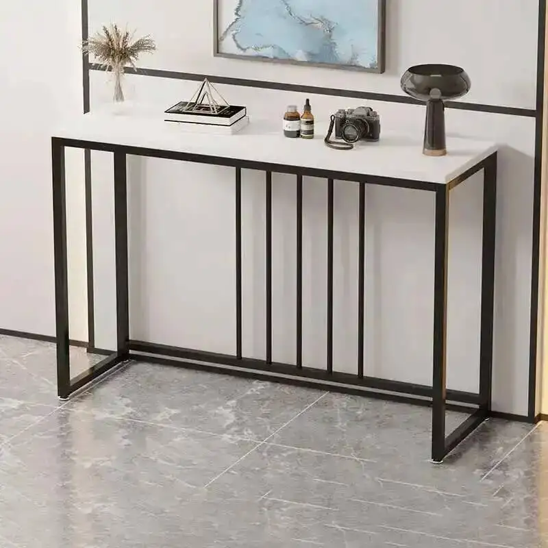 Afbeelding 3: Lichte luxe entree veranda tafel Nieuwe Chinese woonkamer banktafels tegen de muur Gangconsoletafels Ijzeren smalle tafel