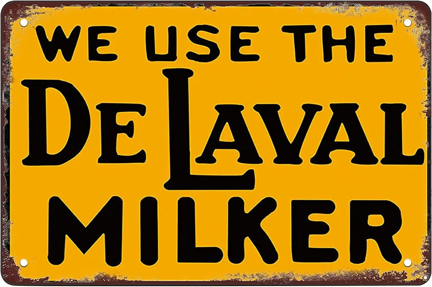 DeLaval Milker Vintage Tin Metal Funny Novelty Metal Sign Retro Wall Decor for Home Gate Garden Bars Restaurants Cafes Office St