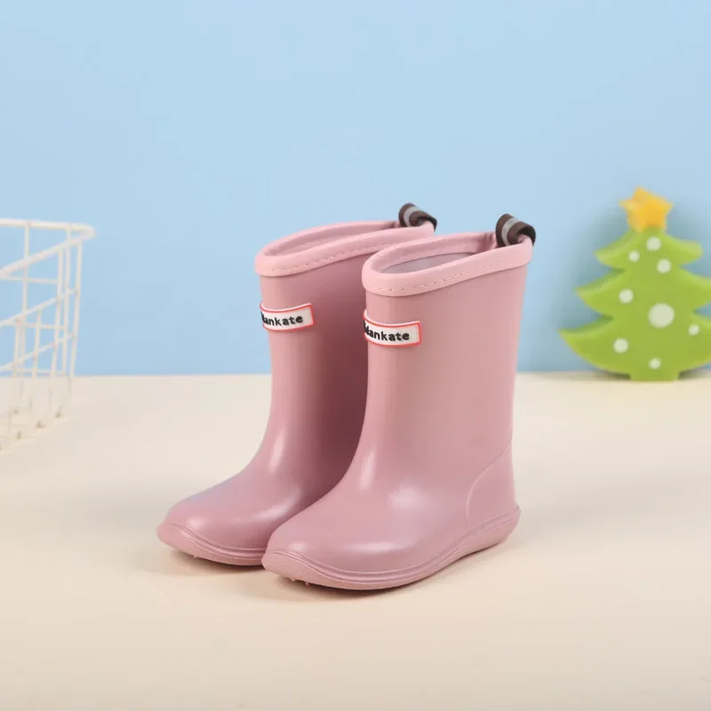 New Children Lightweight Casual Gardening Boot Boy Girl kid Mid-calf Waterproof PVC Rain Boots Baby Non-slip Outdoor Water Shoes