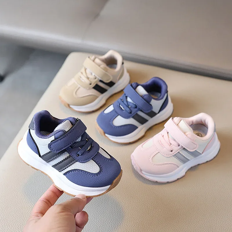 Spring Autumn New Kids Sneakers for Girls Simple Causal Boys Walking Sneakers 2025 Fashion Non-slip Kids Running Shoes Hook Loop