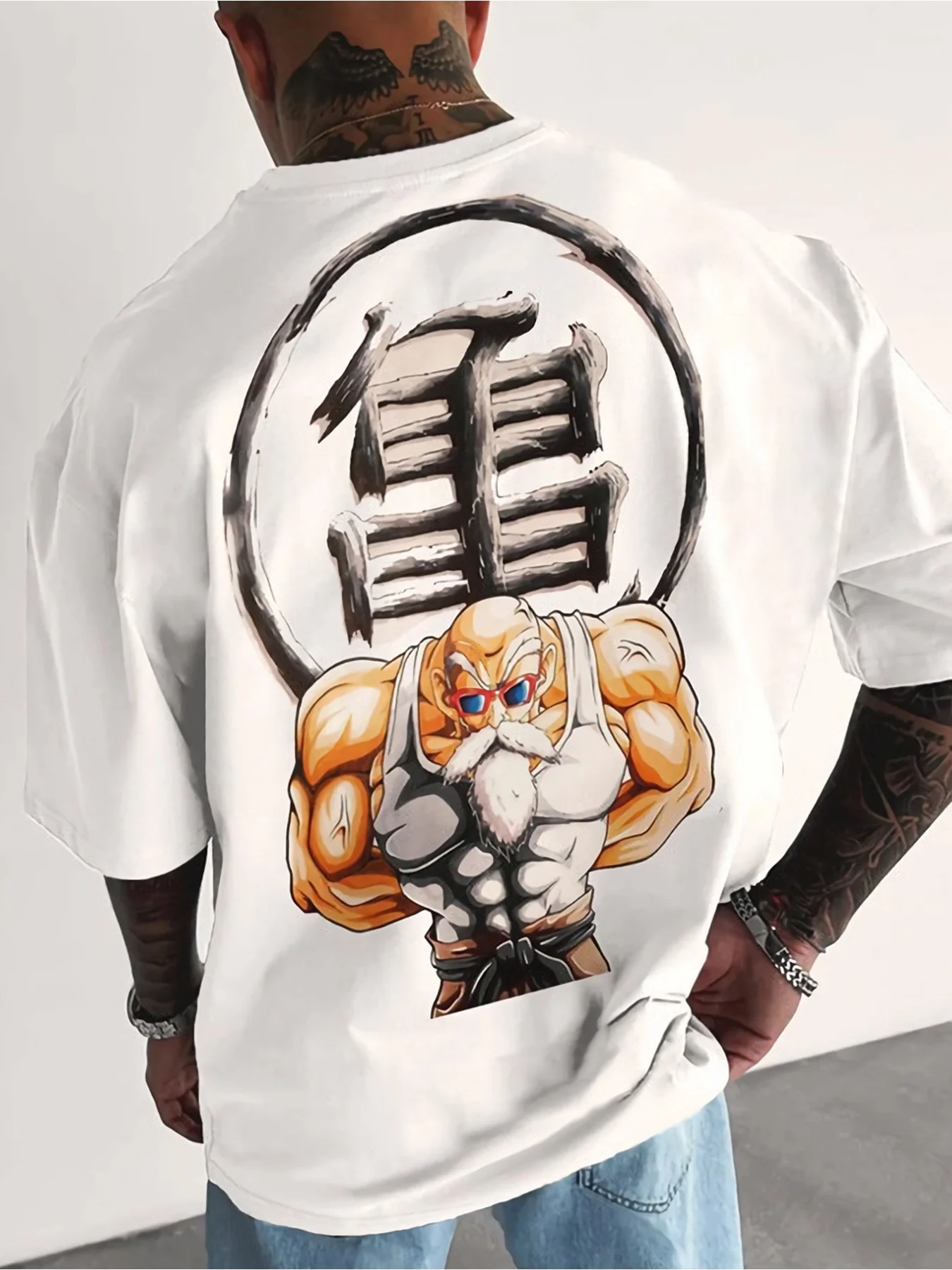 Master Roshi Dragon Ball Anime Summer T-Shirt Harajuku Men Cotton Fitness Retro Streetwear Oversized Women Short Sleeve Casual