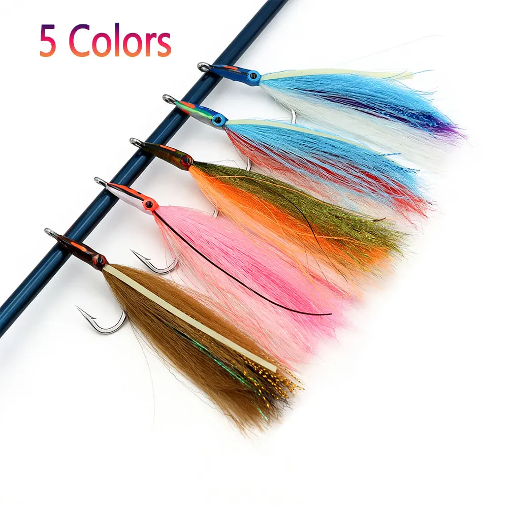 6/0 Leuchtender UV 5,89 Zoll Langer Mund Großer Köderfisch Streamer Fliege mit Epoxid 3D Fischaugen für Hecht, Meer, Tarpon, Salzwasser-Angelköder – Detail 4
