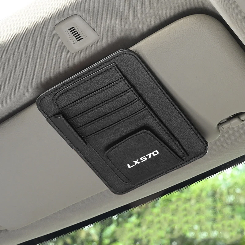 Car Sun Visor Storage Card Bag Glasses IC Card Clip Holder For Lexus LX450 LX470 LX570  1996 2003 2008 2017 2019 2020 Accessory