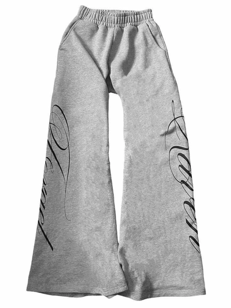 

Абстрактное искусство с буквенным узором и эластичной резинкой на талии, многофункциональные широкие повседневные брюки Y2K, модные удобные мужские и женские брюки