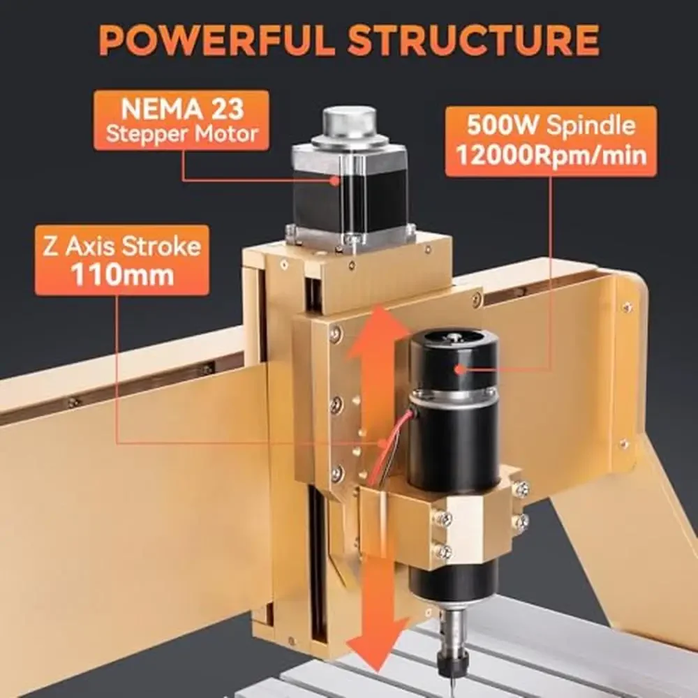 4040 CNC Router Machine 500W Nema 23 Motor Linear Rail Engraving Milling Cutting GRBL Control Wood Metal Table Compact Design