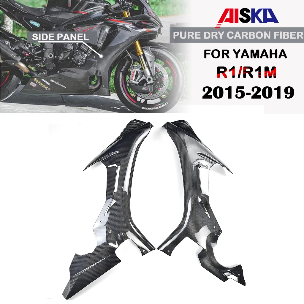 

Motorcycle Accessories Side Panel Fairing Kit Air Deflector Dry Carbon Fiber For YAMAHA YZF R1 R1M 2015 2016 2017 2018 2019