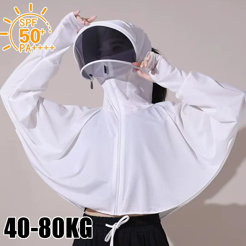 Women's Ice Silk Sun Protection Jacket New Spring Summer UV-Blocking Hoodie Breathable Lightweight Cover-Up for Daily Wear
