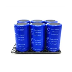 Farad Capacitor 2.7V 500F 6 pcs/1 Pack, Super Capacitance with Protection Plate, Automotive Capacitors