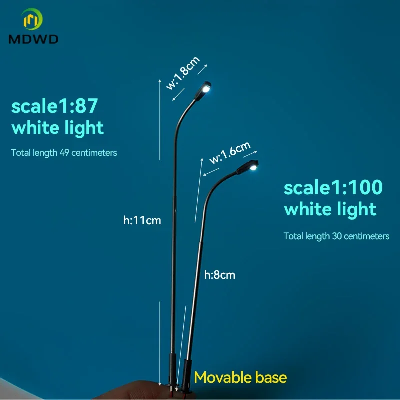 10pcs HO Scale Street Light 3V DIY LED Miniature Lights Head White/Warm White Light Railway Train Layout Lamp