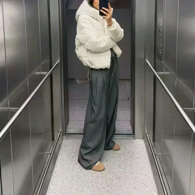 Automne nouveauté Thiened ort coton Jaet col haut Long Sve vêtements d'extérieur pour femmes à capuche fermeture à glissière couleur