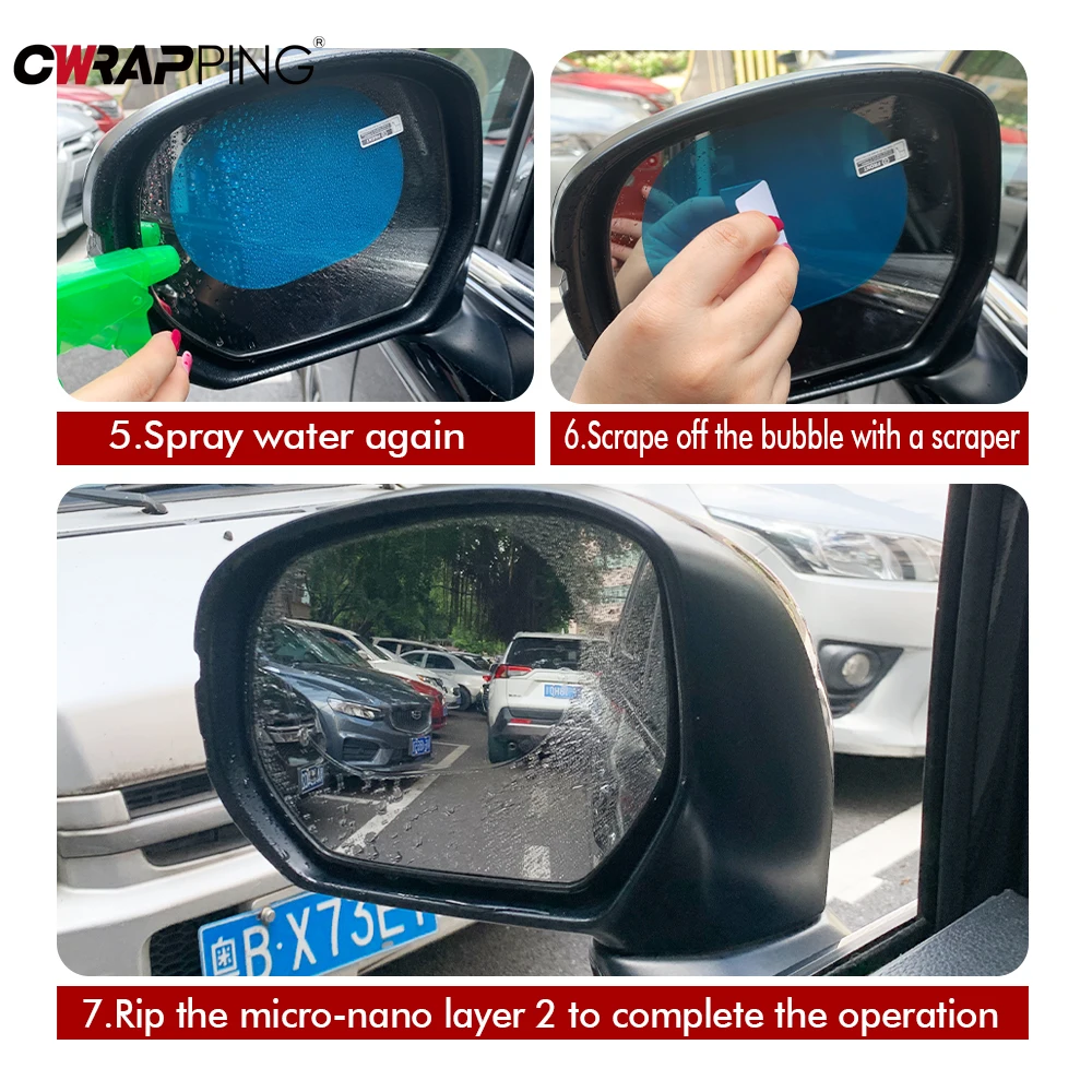 Car Rainproof Film Anti Fog Car Sticker Mirror Window Clear Film Rain Proof Waterproof Films Auto Sticker for Auto Accessories