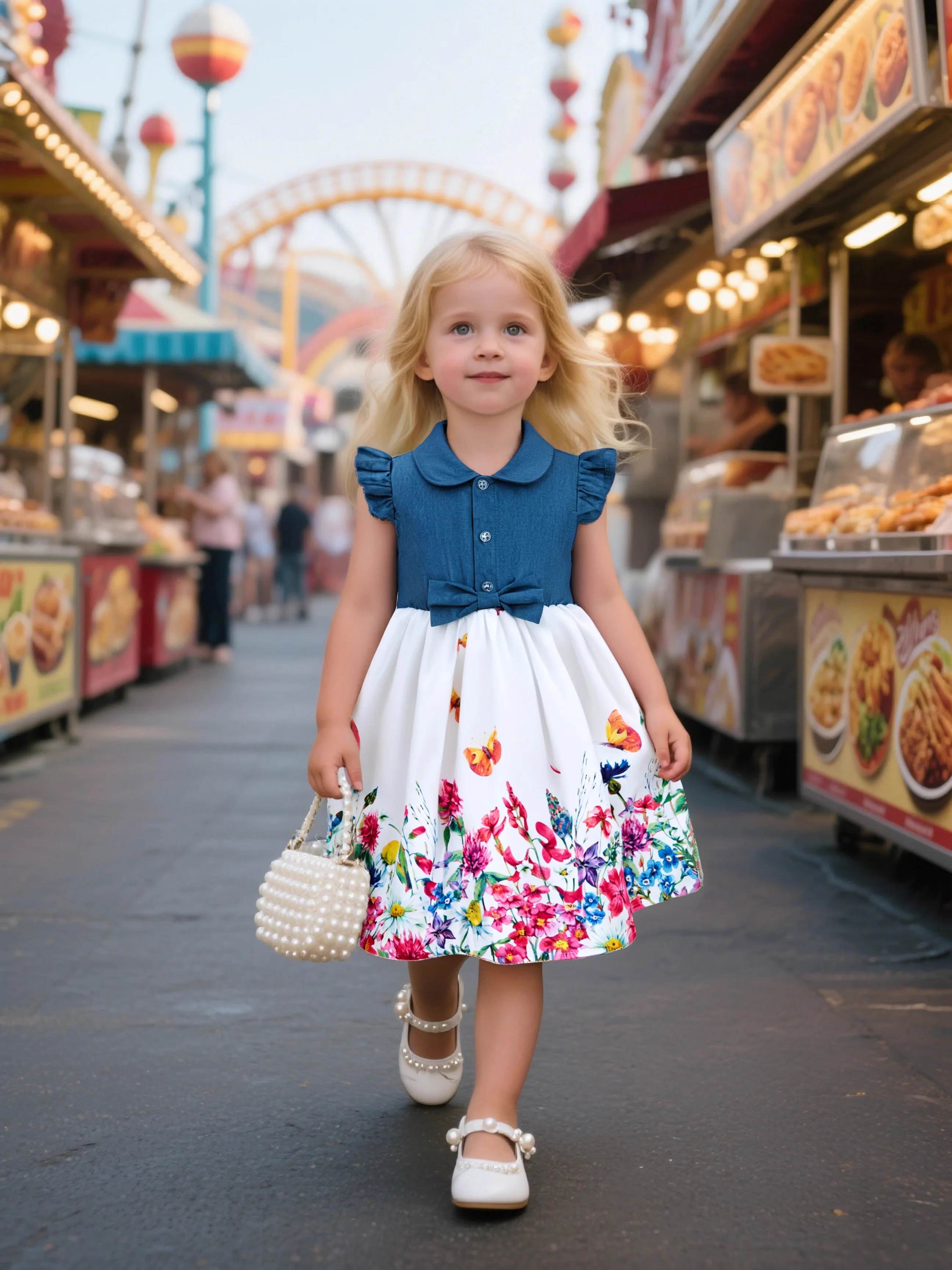 

Летние платья для девочек от 2 до 10 лет, платье без рукавов с принтом бабочек и цветов для девочек, повседневная джинсовая юбка с лоскутным шитьем, детская одежда