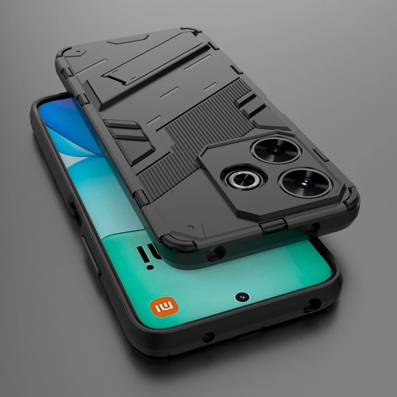 For Redmi 13 POCO M6 4G Case Shokcproof Armor Full Protection Phone Cover with Kickstand Bracket Cover for Redmi Note 13R