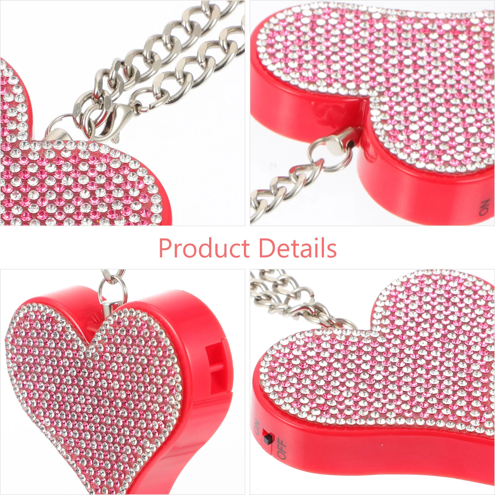 

Anti- Alarm For Women Heart-Shaped Siren Keychain Personal Safety Device Emergency Portable Sound Alert Tool