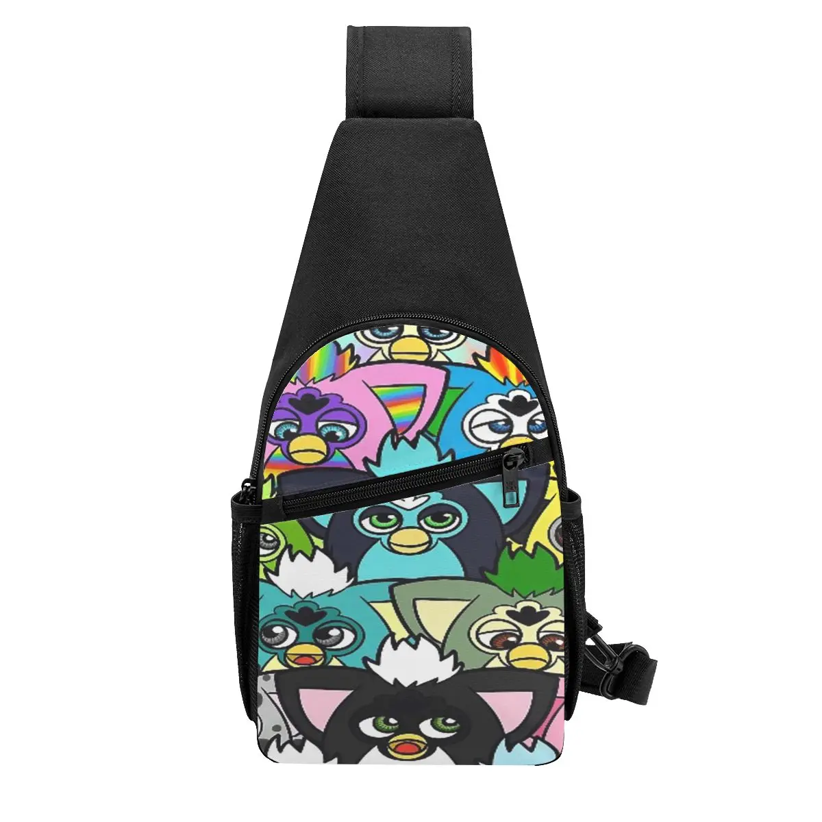 

Nightmare Furby Cartoon Robot Toys Chest Bag Men Sling Crossbody Backpack Chest Bag Traveling Hiking Daypack Shoulder Bag