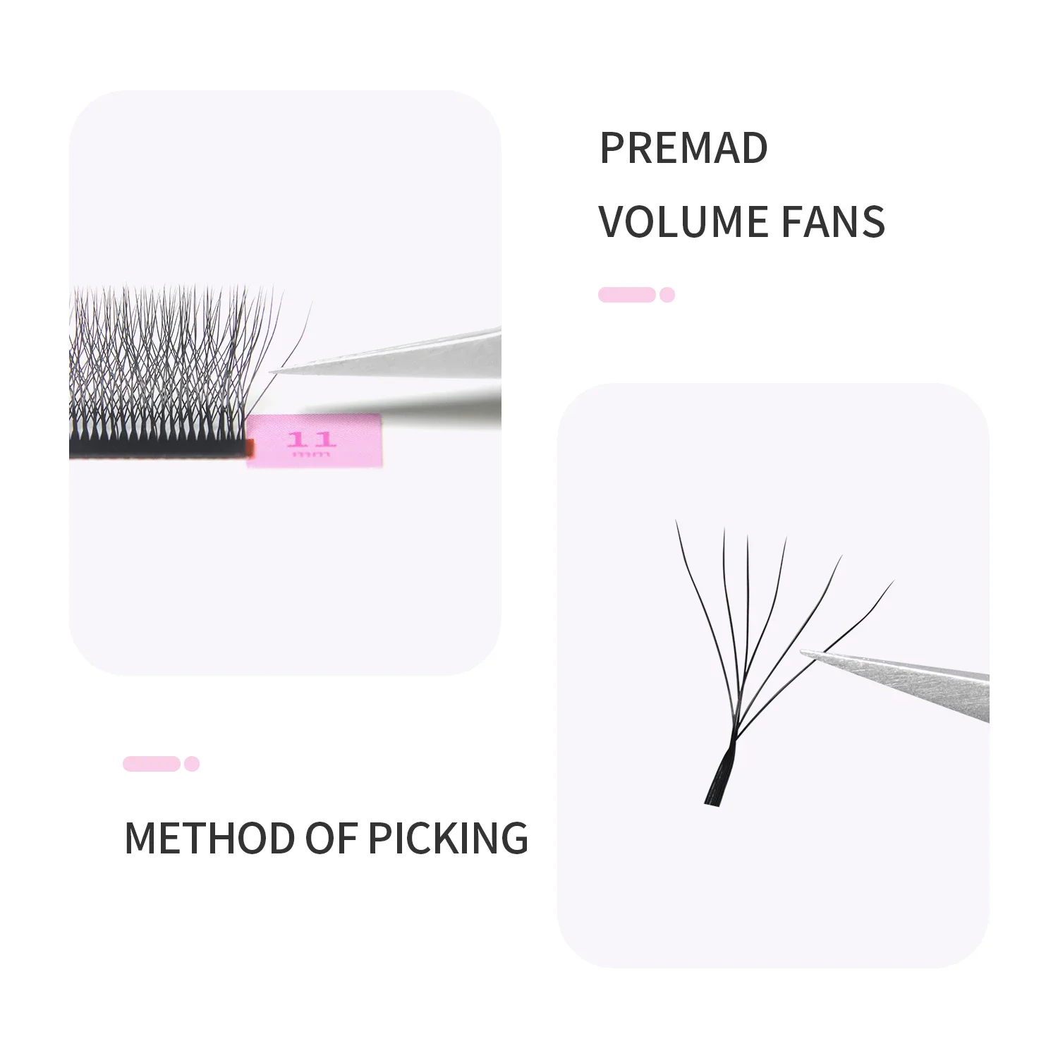 GLAMLASH 6D-W Shaped Eyelash Extension Premade Volume Fans Clover W Style Lashes False Mink Soft Easy Faning Natural Makeup Tool