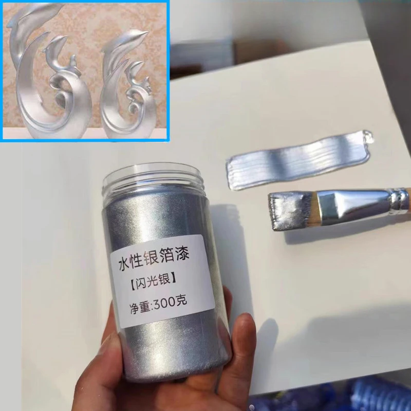 Silver Glitter Water-based Pearl Silver Paint Handmade DIY Process Decoration Oil Varnish Colour Mixing Printing/coloring Dye