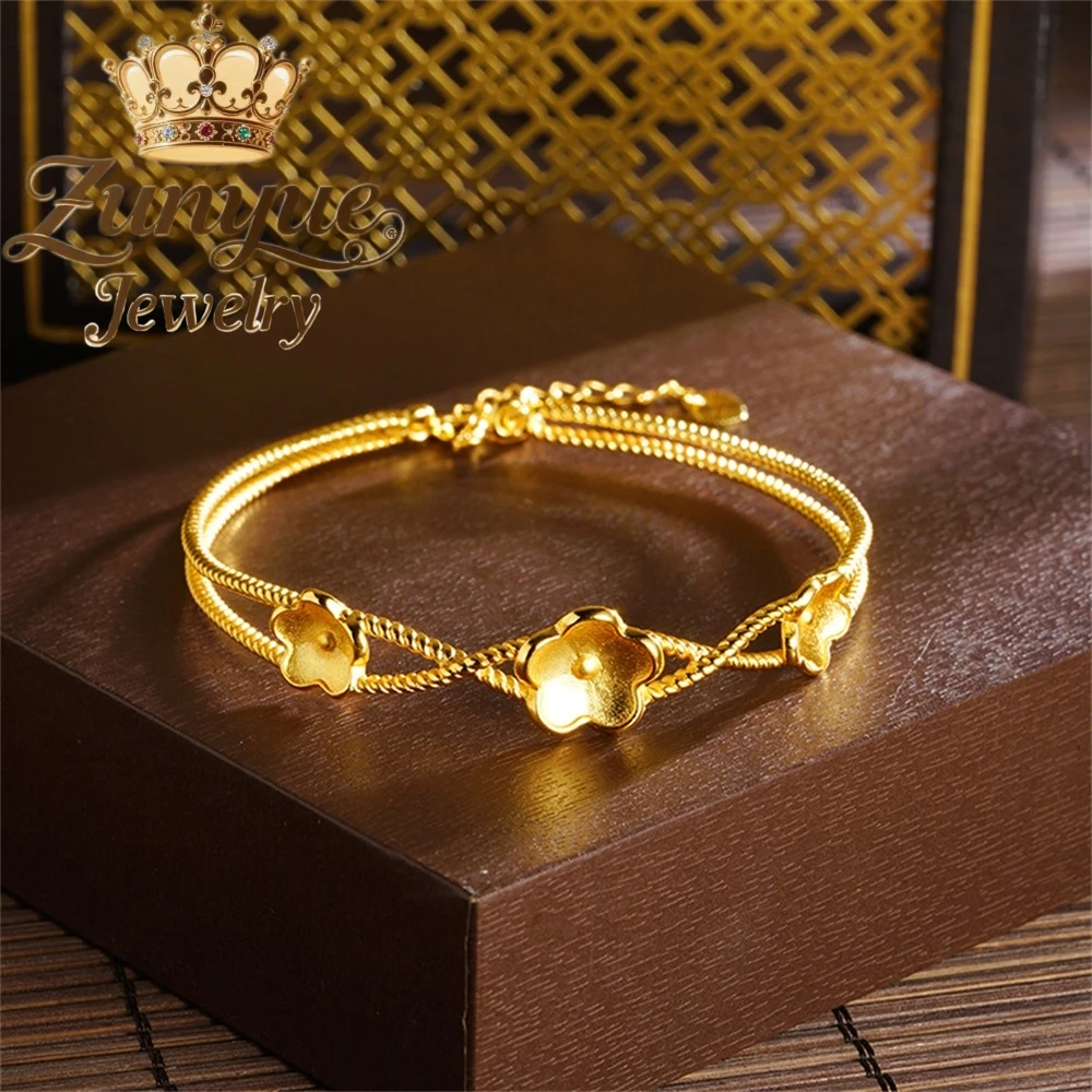 

Sand Gold Peach Blossom Bracelet Is Light Luxury And High-End Luxury Quality Jewelry Fashion Jewelry Exquisite Charms Elegant