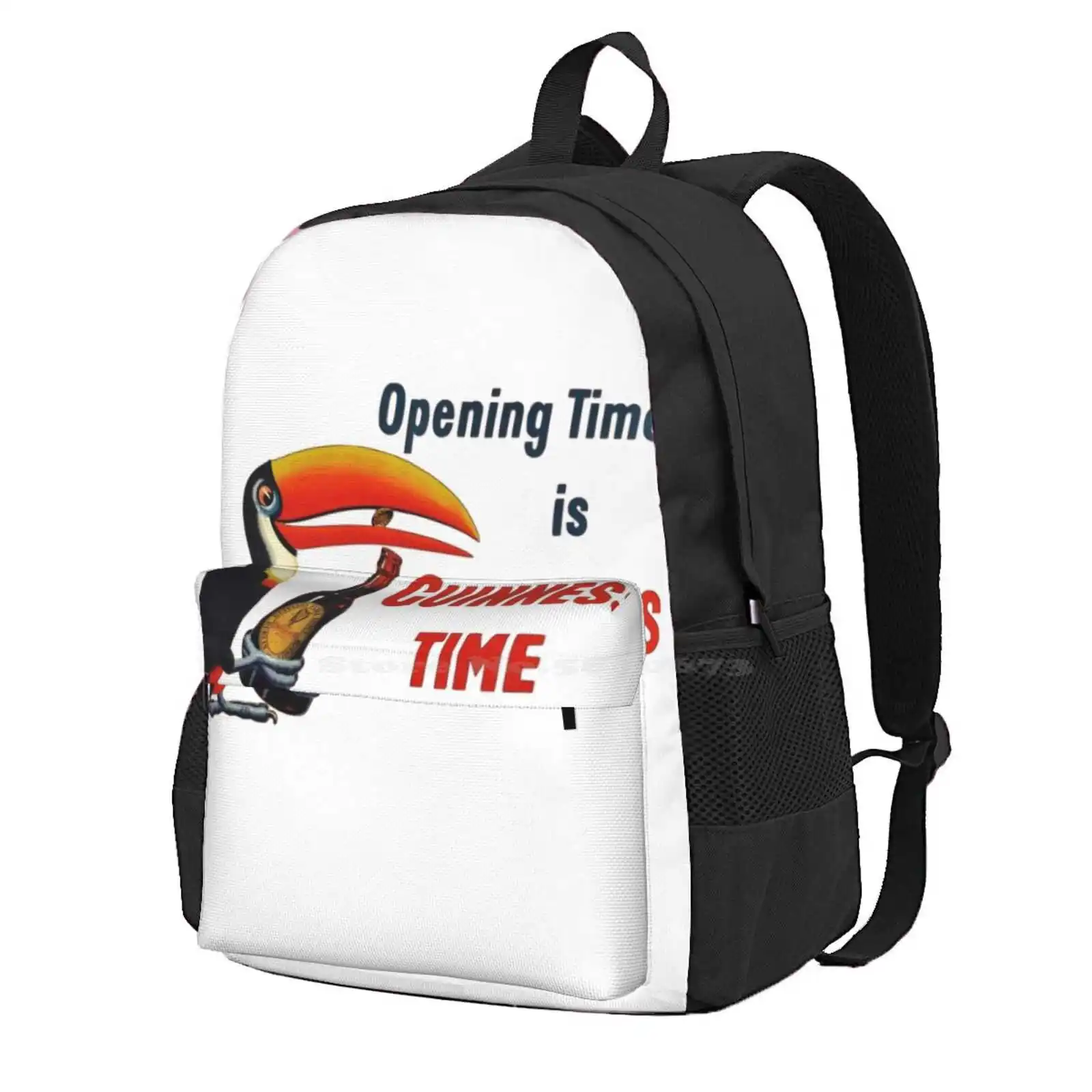 Opening Time Hot Sale Schoolbag Backpack Fashion Bags Beer Stout Irish Pint Toucan Time Christmas