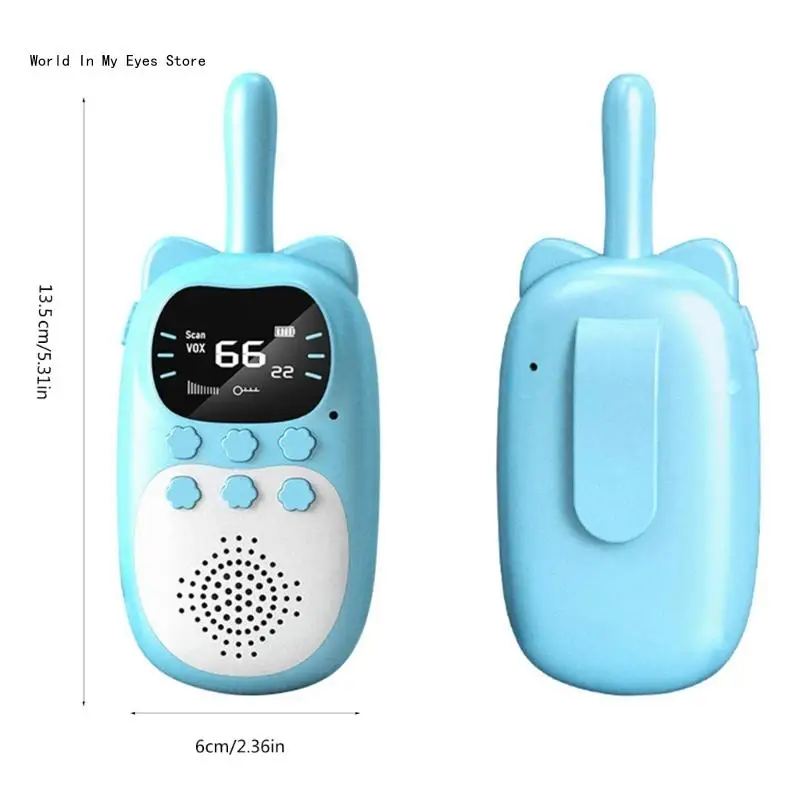 124D USB Rechargeable Walkie Talkie Toy for Kids Cartoon Intercom Electronic Gift