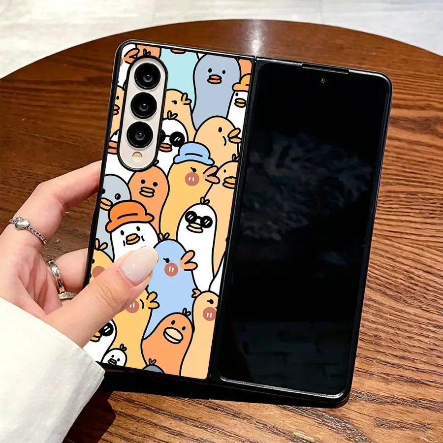 Case for Samsung Galaxy Z Fold 7 6 5 4 3 Z Flip 7 6 5 4 3 Phone Cover Cartoon Colorful Duck