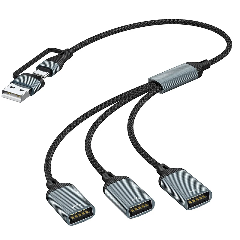 

USB Type-C HUB 3/2-Port Splitter Adapter OTG Data Transfer & Power Charging Cable Connector For Devices
