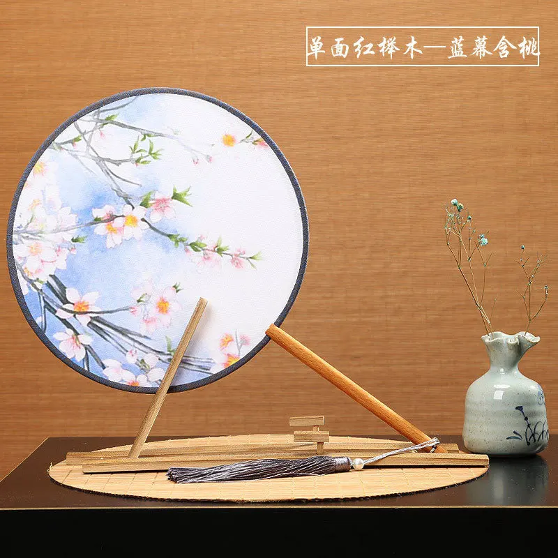 Ladies Dancing Home Decor Female Embroidery Folding fan Classical Vintage Translucence Chinese Style Round Fans Small Silk Fan