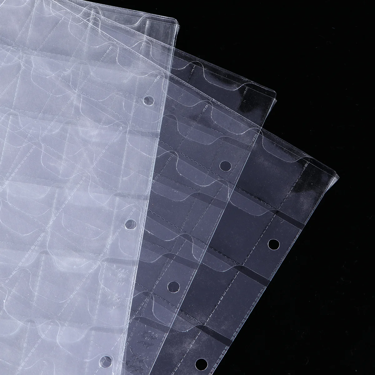 10Pcs Replaceable Coin Album Sheets 42 Pockets Clear PVC Coin Holders for Stamp Currency Collection Storage Folder
