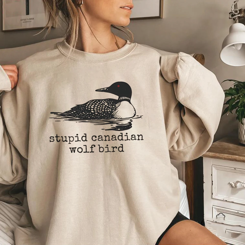Stupid Canadian Wolf Bird Sweatshirt Heated Rivalry Sweater Hockey Shirt Gay Sport Tee Unisex Long Sleeves Sweatshirts Fans Gift