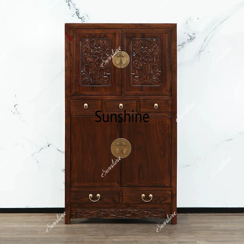 

New Chinese solid wood antique carved classical wardrobe