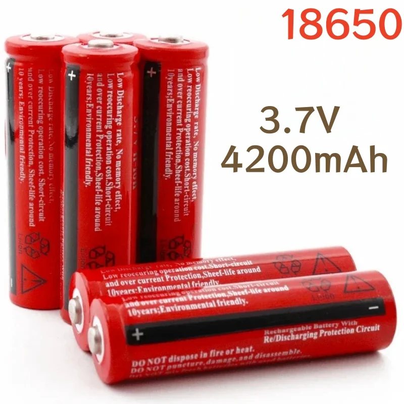 New Original  BRC18650 3.7V 4200mAh/6800mAh Rechargeable Li-ion Battery+USB Charger, for Flashlight, RC Toy, Remote Control
