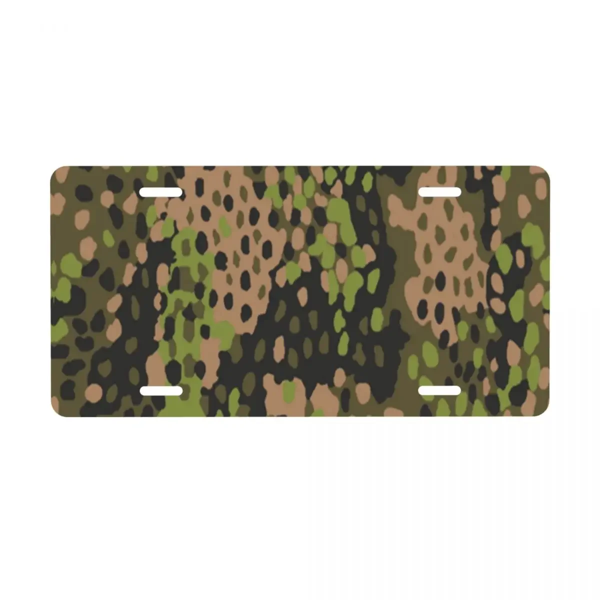 Customized Cool Camo Decorative Metal License Plate Germany Arm Military Camouflage Aluminum Car Front Vanity Tag 6x12 Inch