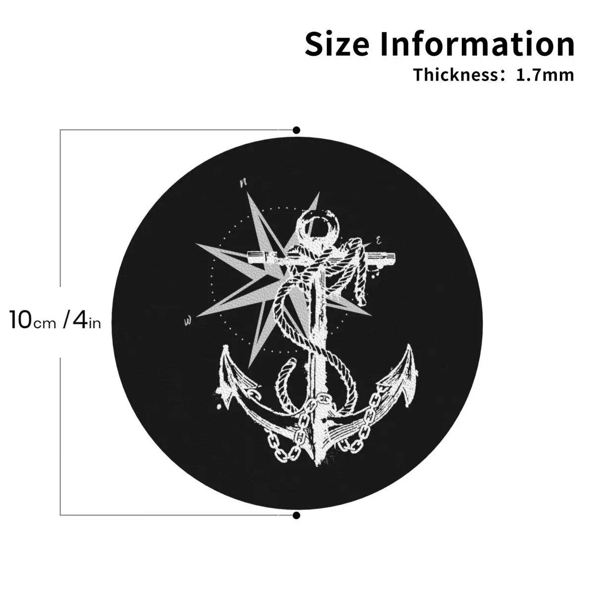 Nautical Compass Captain Anchor Boat Coasters PVC Leather Placemats Non-slip Coffee Mats for Decor Home Kitchen Dining Pads