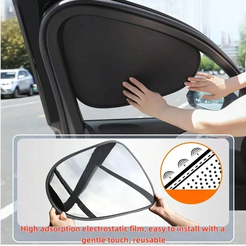 Static Adsorption Car Side Door Glass Shading Baffle, Car Sunshade Baffle, Car Privacy Anti-Peeping Curtain, Car Anti-Ultraviole