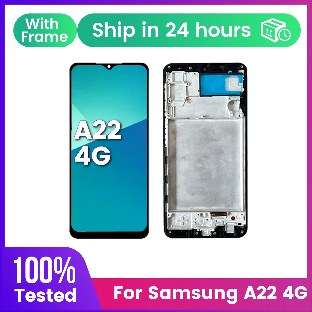 GEFENSIFor SAMSUNG A22 4G Pantalla LCD A225 A225F/ A225M A225M/pantalla táctil Digiziter montaje Pantalla con marco LCD
