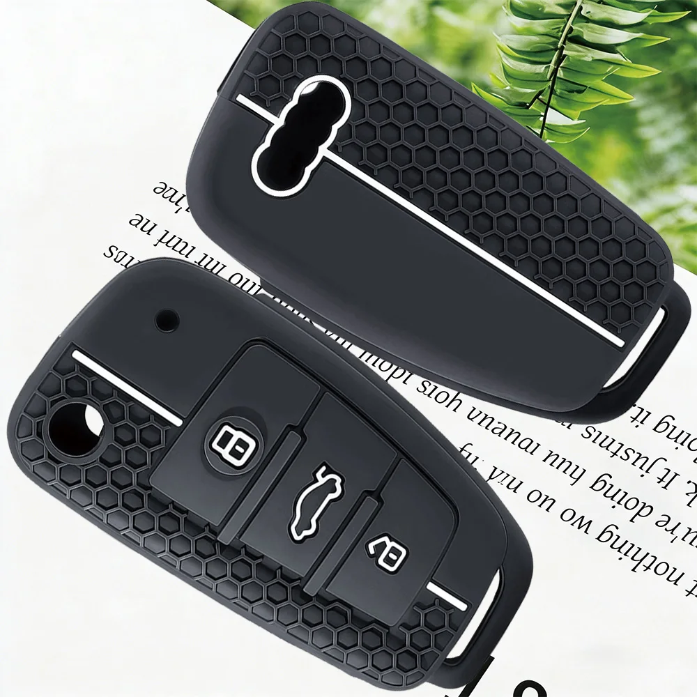 Premium Soft Silicone Car Key Case Cover for Audi A4 B7 A6 C6 4f 8v A3 8p A1 A3 Accessories Remote Key Holder 3 Button Jacket