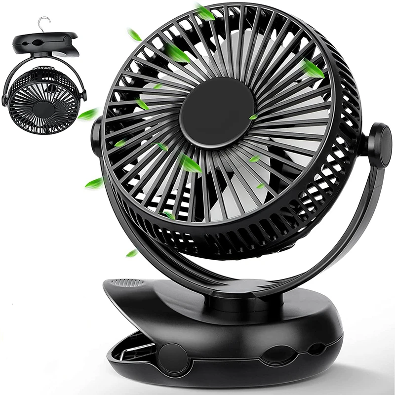 

USB Charging 10000mAh Battery Clip Fan Small Table Fan for Home Office Desktop Cordless Air Cooling Ventilator 4 Gear Wind