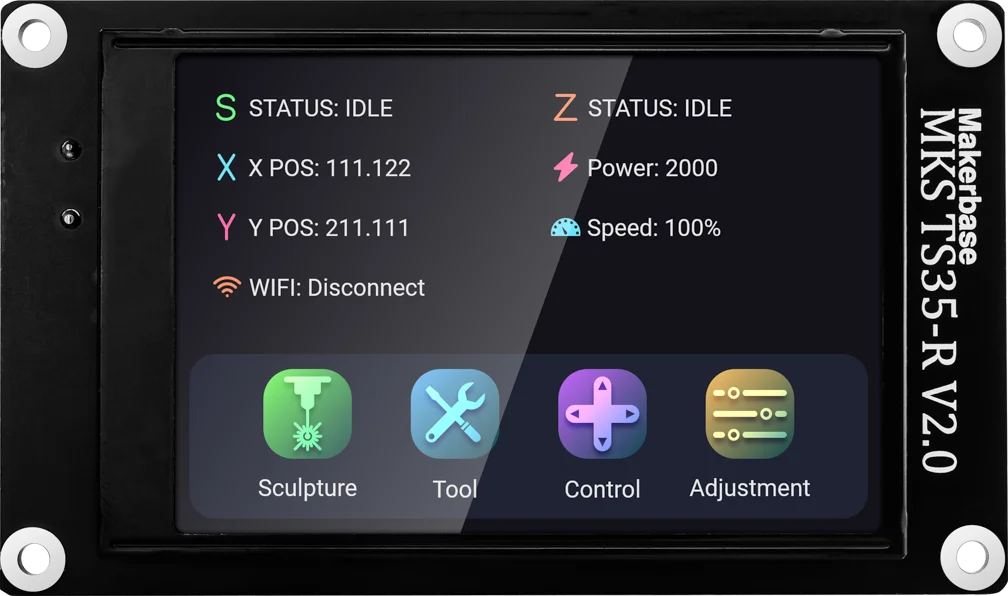 شاشة Makerbase MKS TS35-R 3.5 بوصة تعمل باللمس، شاشة تحكم بالليزر/آلة النقش باستخدام الحاسب الآلي غير متصلة بالإنترنت