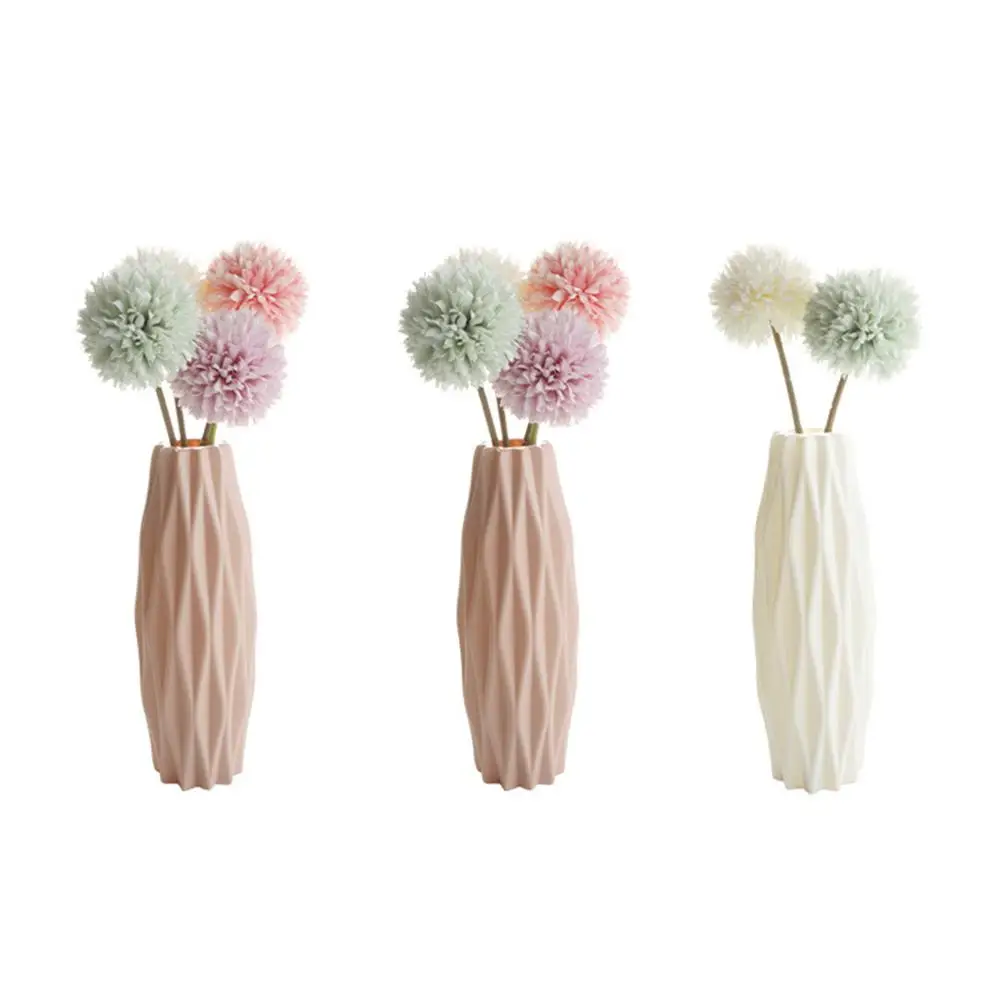 

3 Pcs Vase Tall Flower Arrangement PP Plastic Flower Vase Home Decor Desktop Ornament Modern Farmhouse