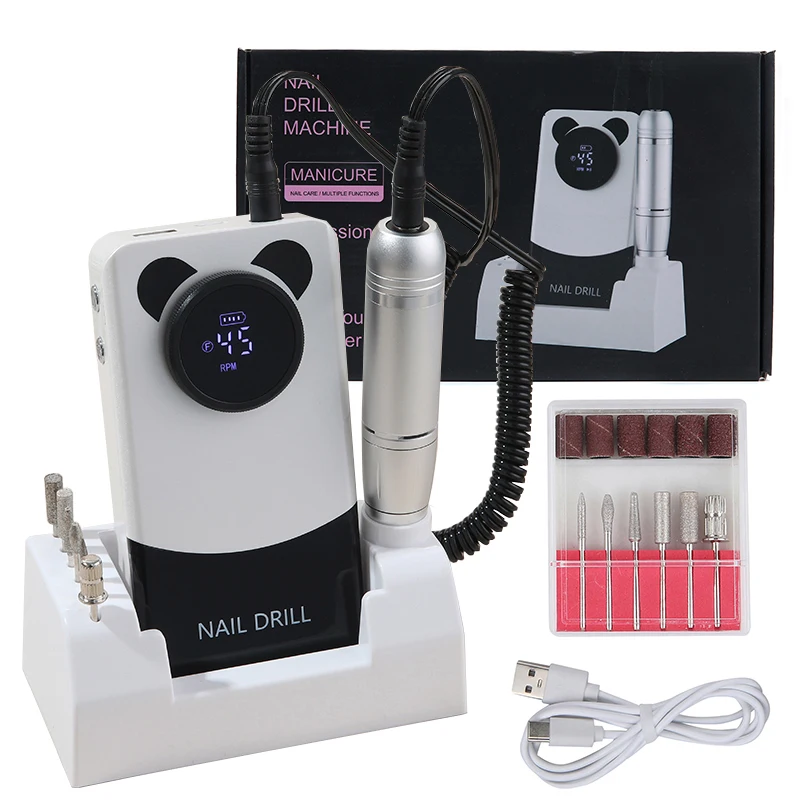 High Speed 45000RPM Professional Nail Drill Machine Rechargeable Low Noise Nail Sander File For Manicure Home Salon Tool