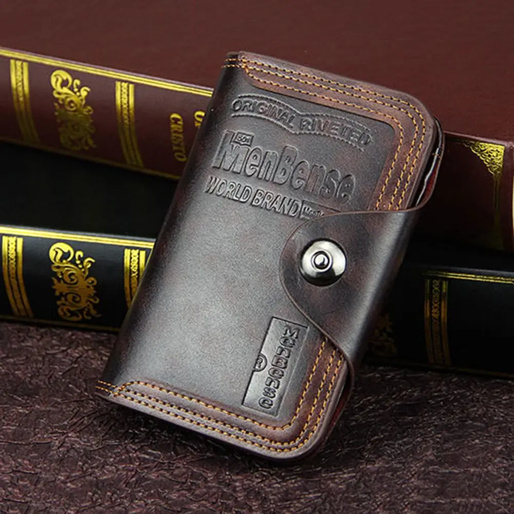 Short PU leather Gift Black Brown Clutch Money Bag Business Card Holders Male Purse Coin Purse Men Wallets