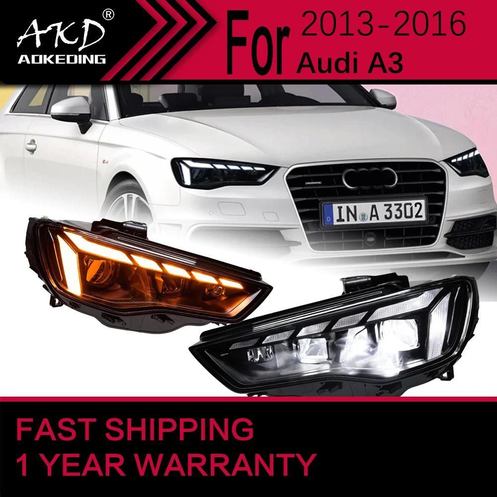 

Car Lights for Audi A3 8V Sedan Sportback LED Headlight 2013-2016 S3 Head Lamp Drl Projector Lens Automotive Accessories