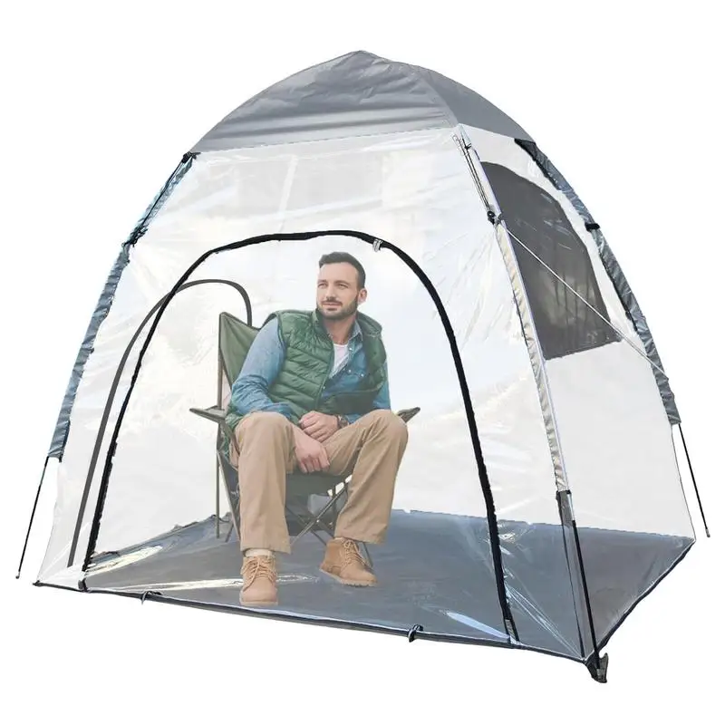 waterproof Clear Tent Sports Tent Folding 2-3 Person Tent Instant Tent Shelter Rain Pod Camping Shelter PVC Clear Soccer Tent