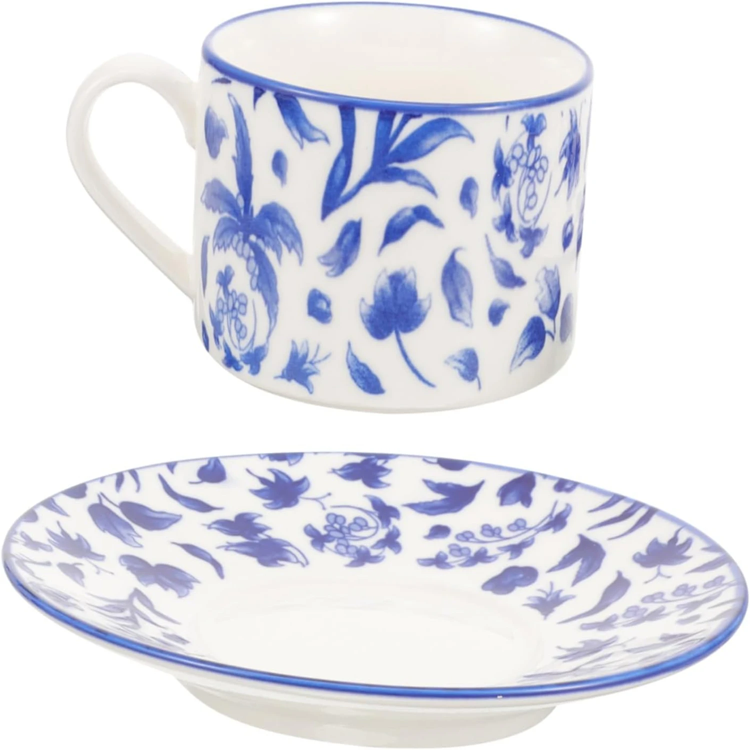 

Elegant Retro Vintage Stylish Ceramic Coffee Cup and Saucer Set - Stylish, Chic Cappuccino and Latte Cups for Scented Tea, Ideal