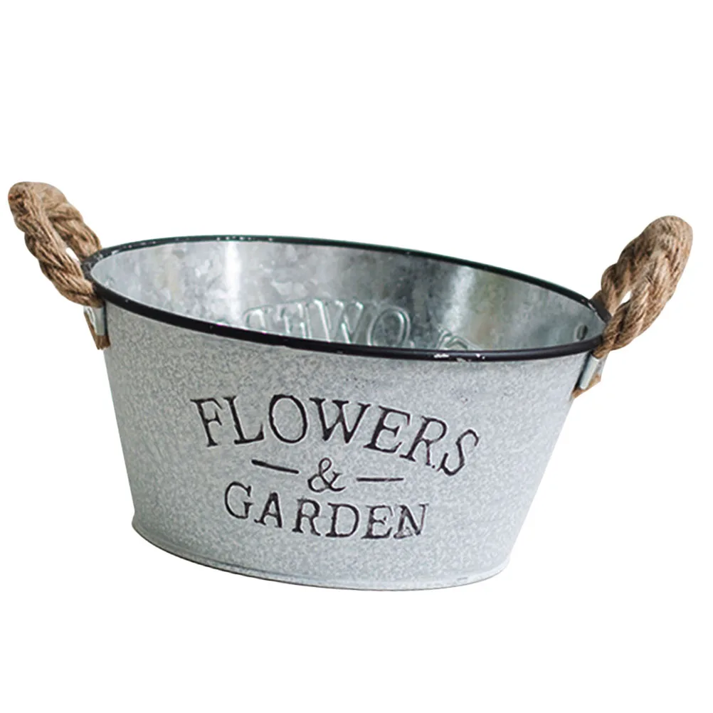 

Tin Flower Bucket Floral Buckets Metal Plants Vintage Home Decor Rustic Pot Flowers Holders