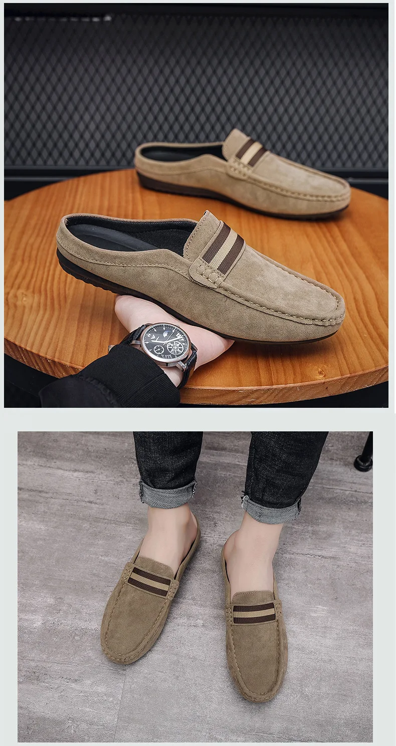 2026 Neu eingetroffene Herren-Freizeitschuhe: Atmungsaktive Halbschuh-Pantoffeln zum Hineinschlüpfen, leichte Wildleder-Freizeitschuhe für Herren – Detail 11