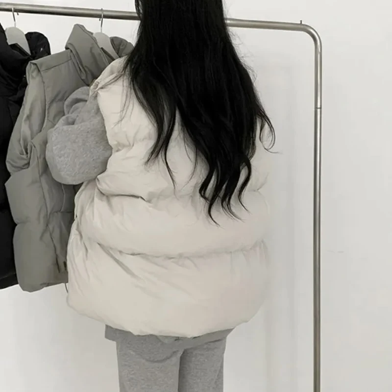 ITOOLIN ملابس خارجية جديدة للخريف والشتاء على الطراز الكوري سترة قطن بدون أكمام ملابس خارجية سميكة سترة قطنية